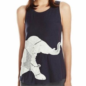 Lucky Brand Elephant Embroidered Tank Top Size: M